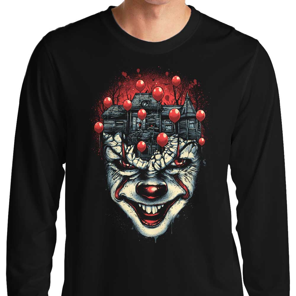 Stylish Red Balloons Long Sleeve Crewneck T-Shirt for All Sizes