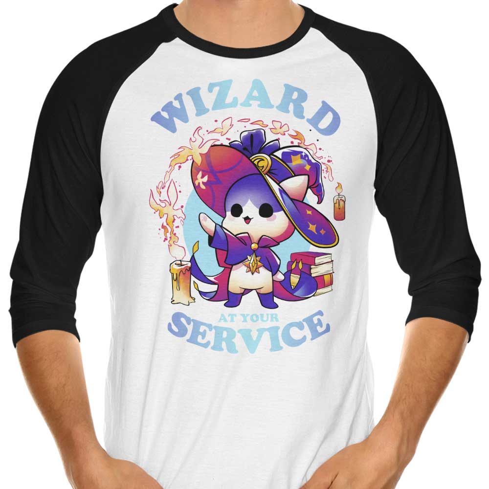 Snouleaf's Enchanting Wizard-themed 3/4 Sleeve Raglan T-Shirt for Magical Moments