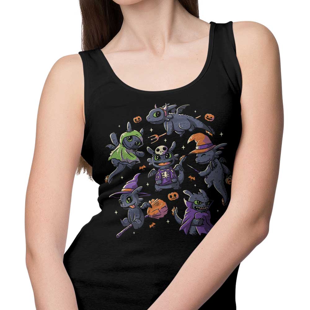 Halloween-themed Dragon Print Tank Tops for Men and Women