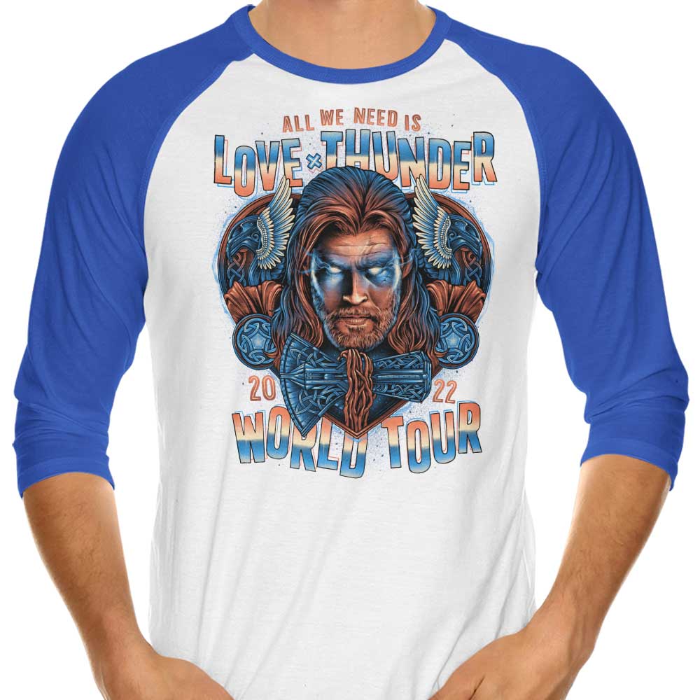 Glitchygorilla's Thunder World Tour 3/4 Sleeve Stylish Raglan T-Shirt