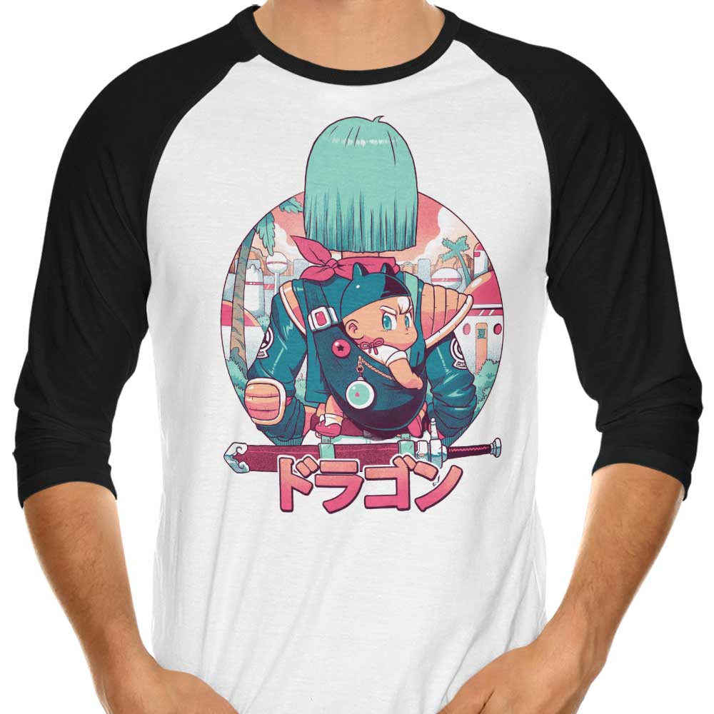 Summer Dragon 3/4 Sleeve Raglan Style Men's T-Shirt
