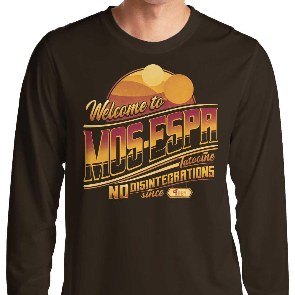 Welcome to Mos Espa Stylish Long Sleeve Crewneck T-Shirt for Fashion Lovers