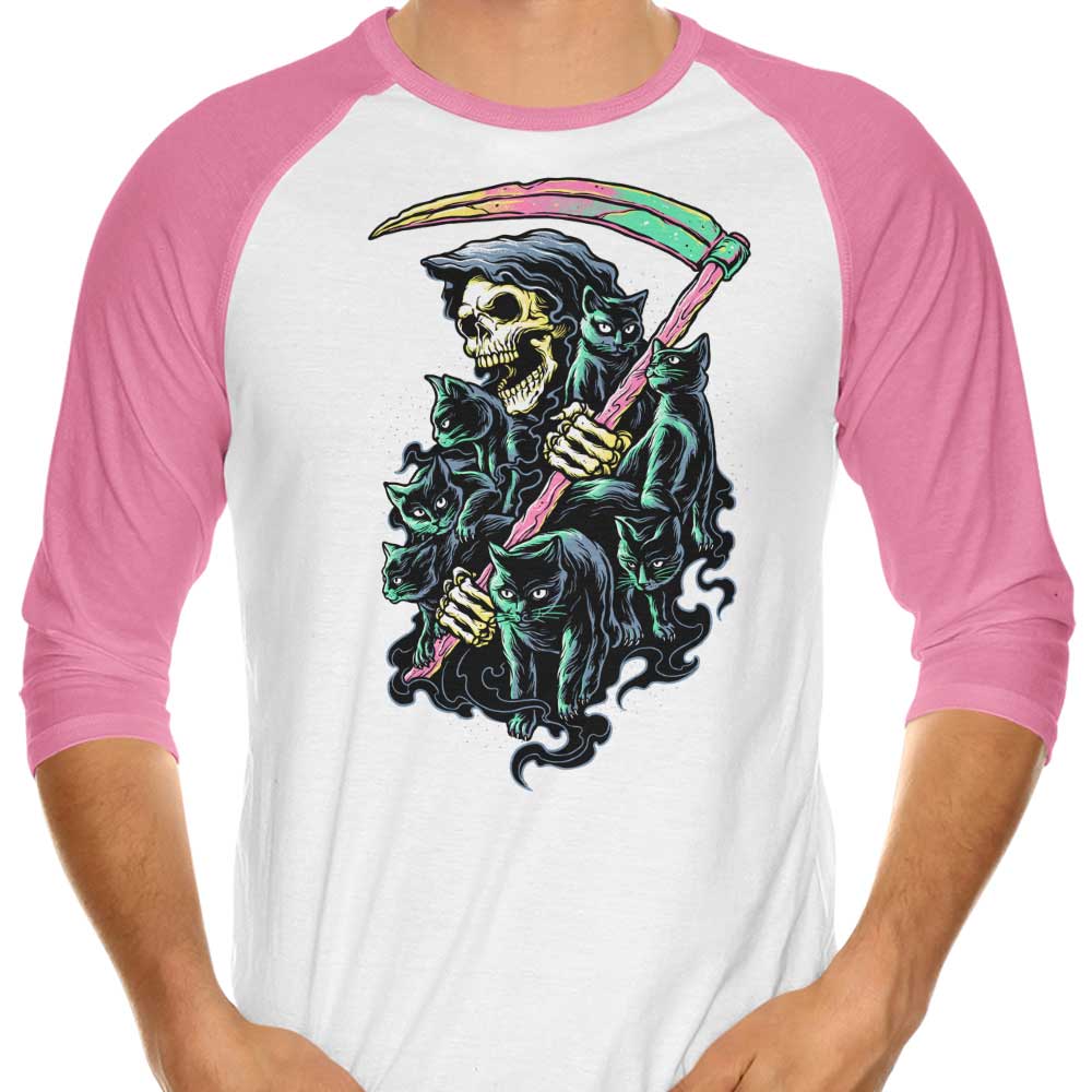 7 Deadly Cats Three - Quarter Sleeve Raglan Style T - Shirt for Fashion Lovers
