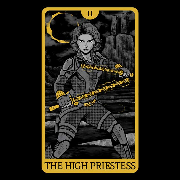 Tarot Inspired: The High Priestess Design 3/4 Sleeve Raglan Style T - Shirt for Fashion Lovers