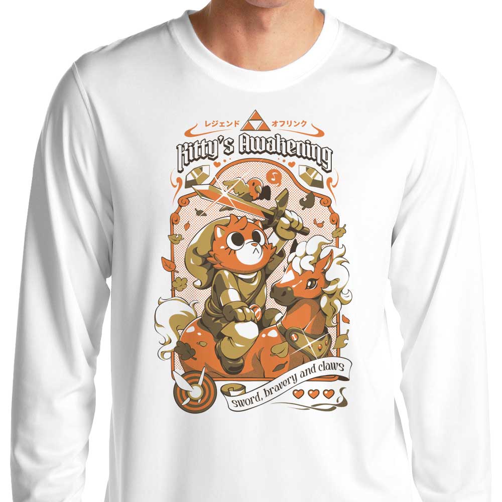 Ilustrata's Kitty's Awakening Long Sleeve Crewneck Sweatshirt T-Shirt