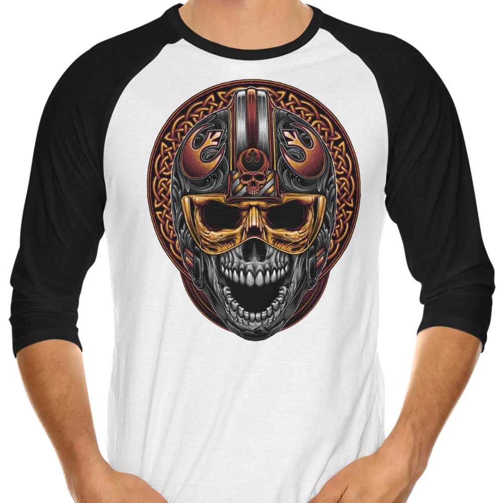 Cool Rebel Skull 3/4 Sleeve Raglan Style T-Shirt