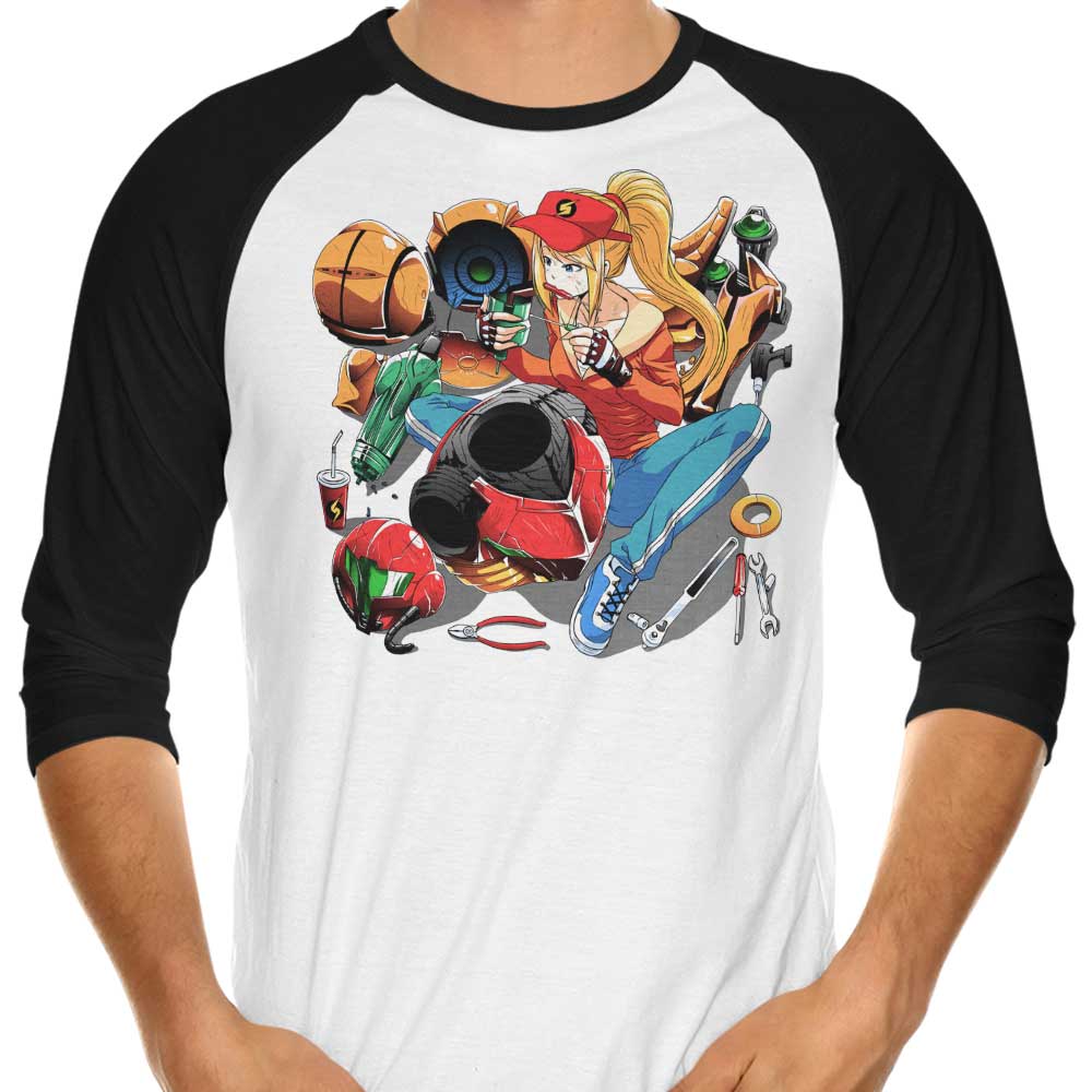 Samus Repairing 3/4 Sleeve Raglan Casual T-Shirt