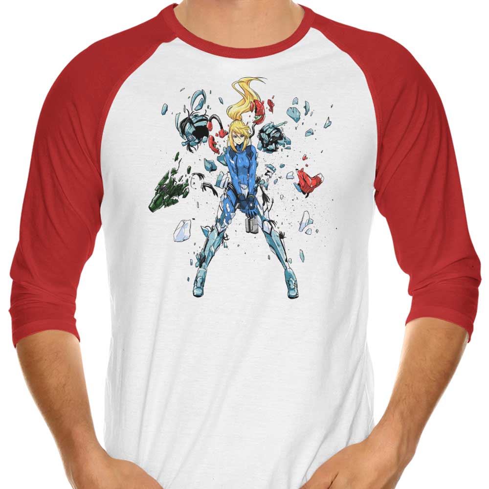 Shattered Style 3/4 Sleeve Raglan Casual T-Shirt