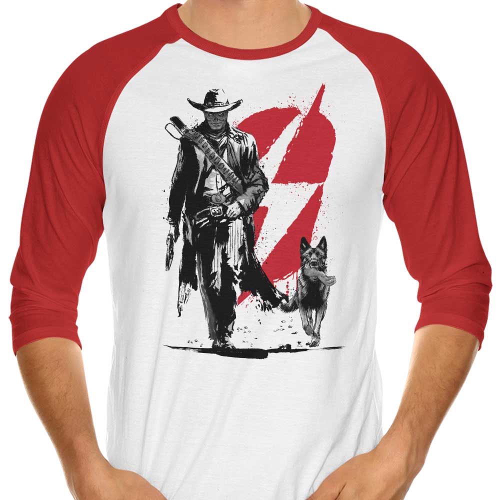 3/4 Sleeve Raglan T-Shirt Featuring the 'Lone Ghoul and Cub' Design