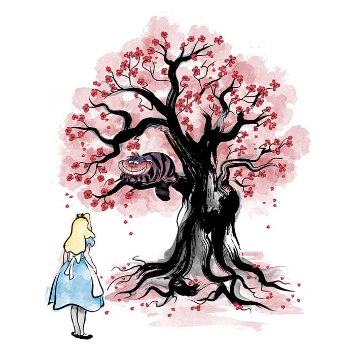 Dr. Monekers' The Cheshire's Tree Sumi - e Inspired Men's and Women's Comfortable Tank Tops