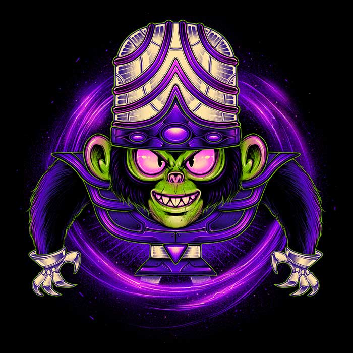 Glitchygorilla's Stylish 3/4 Sleeve Raglan One Bad Monkey T-Shirt