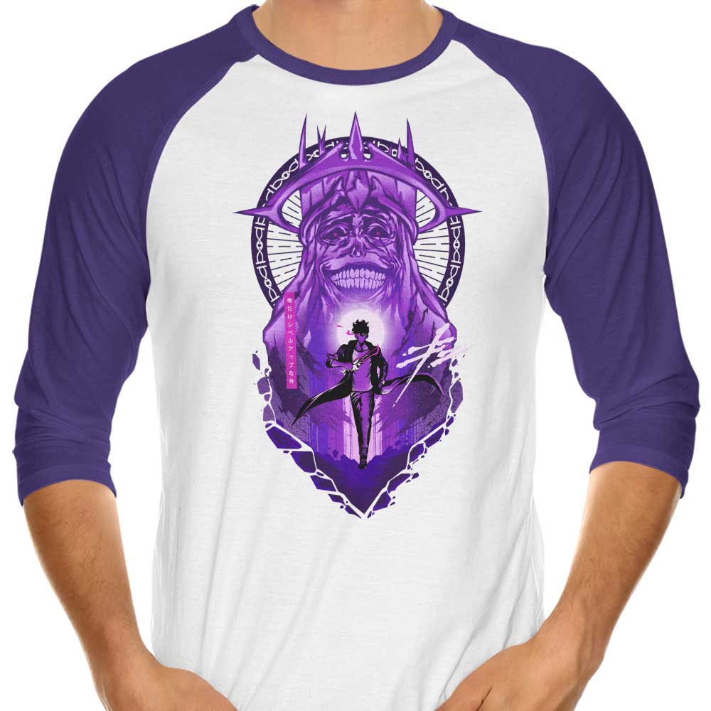 Leveling Up 3/4 Sleeve Raglan Style T-Shirt for Trendy Wear