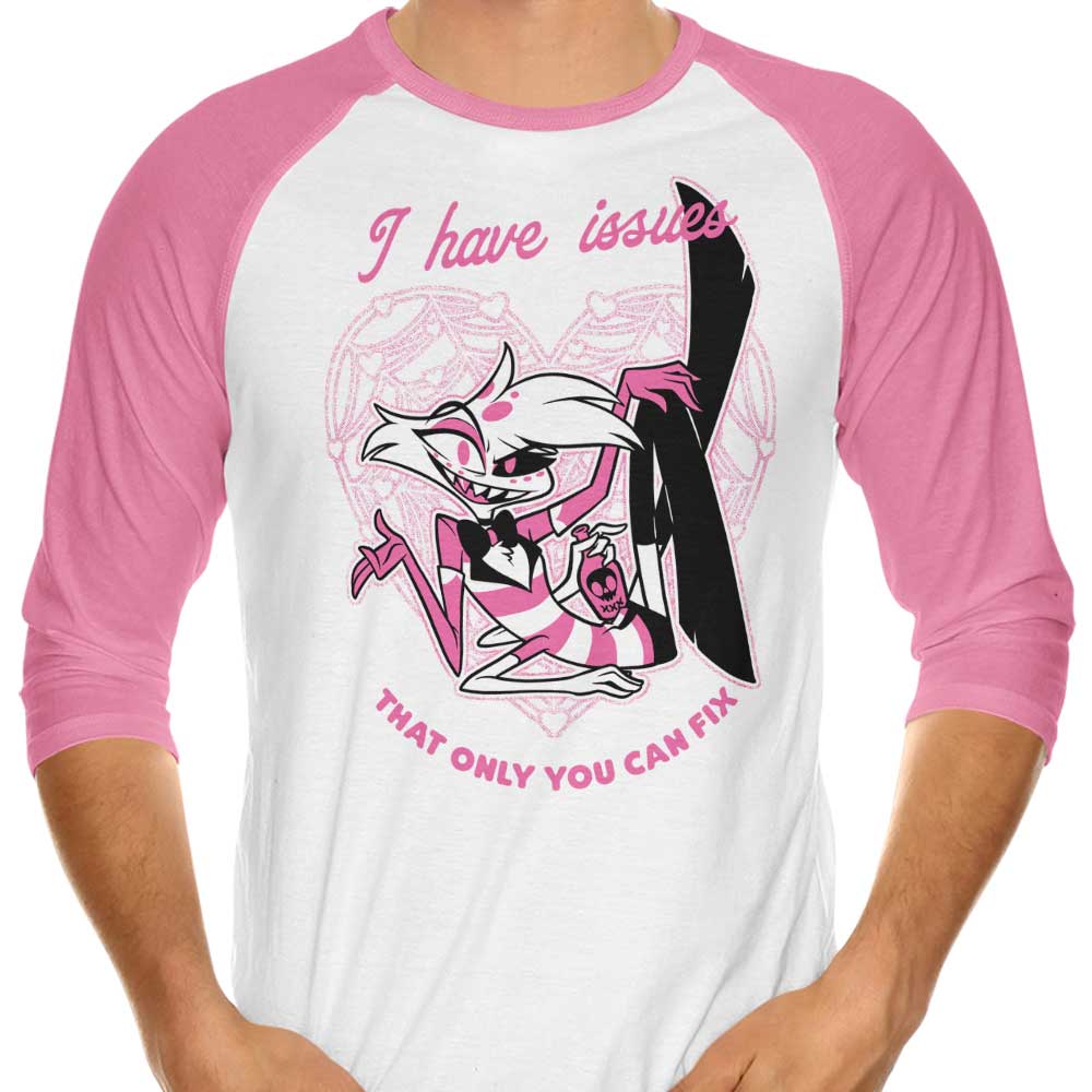 Angel Issues 3/4 Sleeve Raglan Style Women's T-Shirt