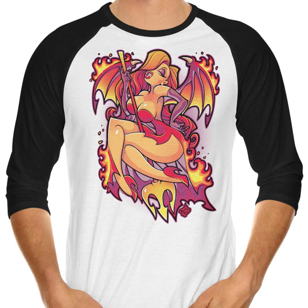 Incredibly Hot as Hell - Three - Quarter Sleeve Raglan Style T - Shirt