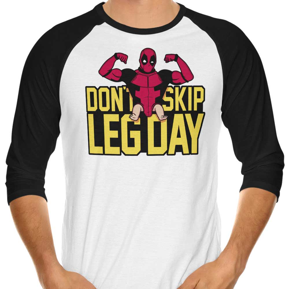 Raffiti's 'Don't Skip Leg Day' 3/4 Sleeve Raglan Style Men's T-Shirt