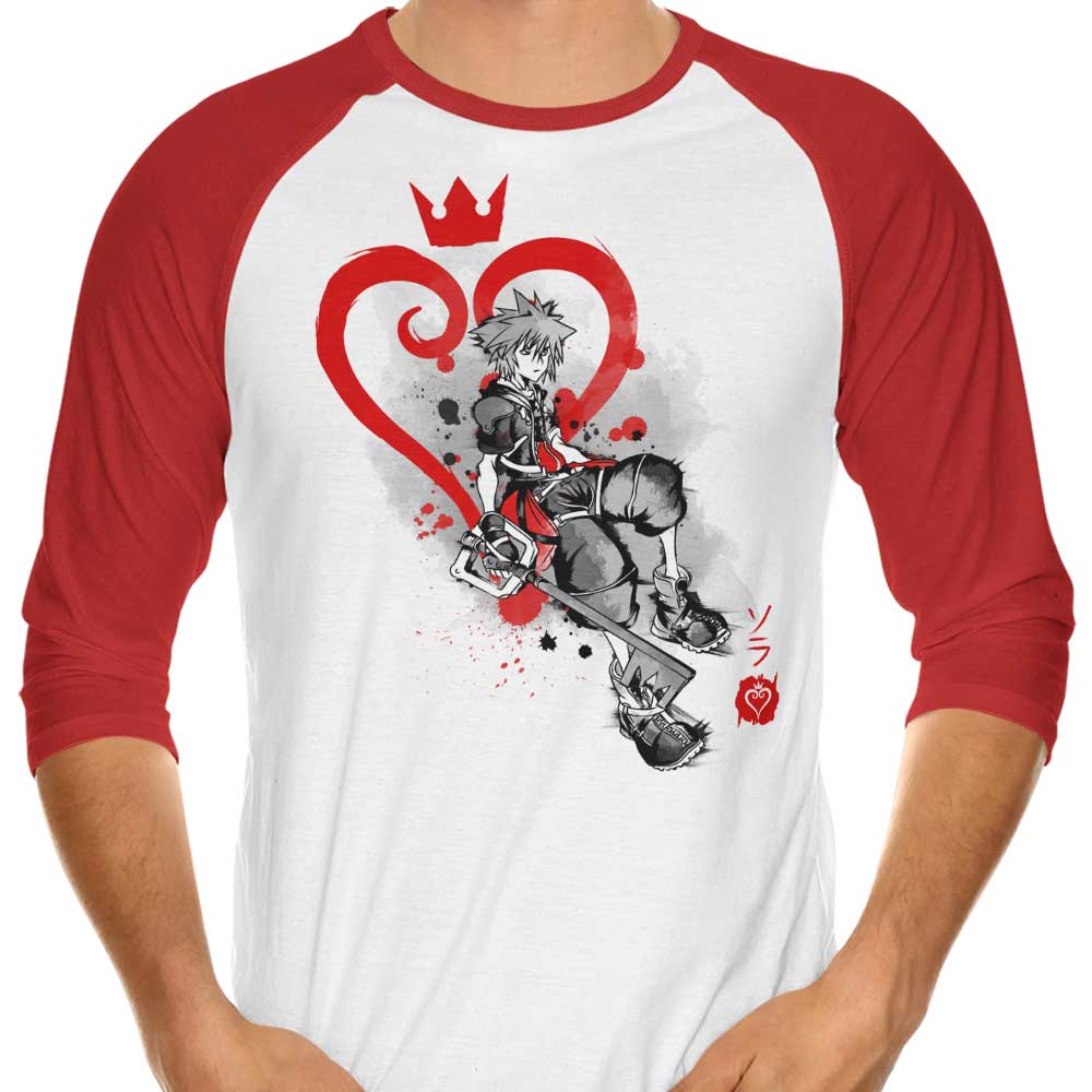 Soulkr's Keyblade Kingdom Sumi-e 3/4 Sleeve Raglan Stylish T-Shirt