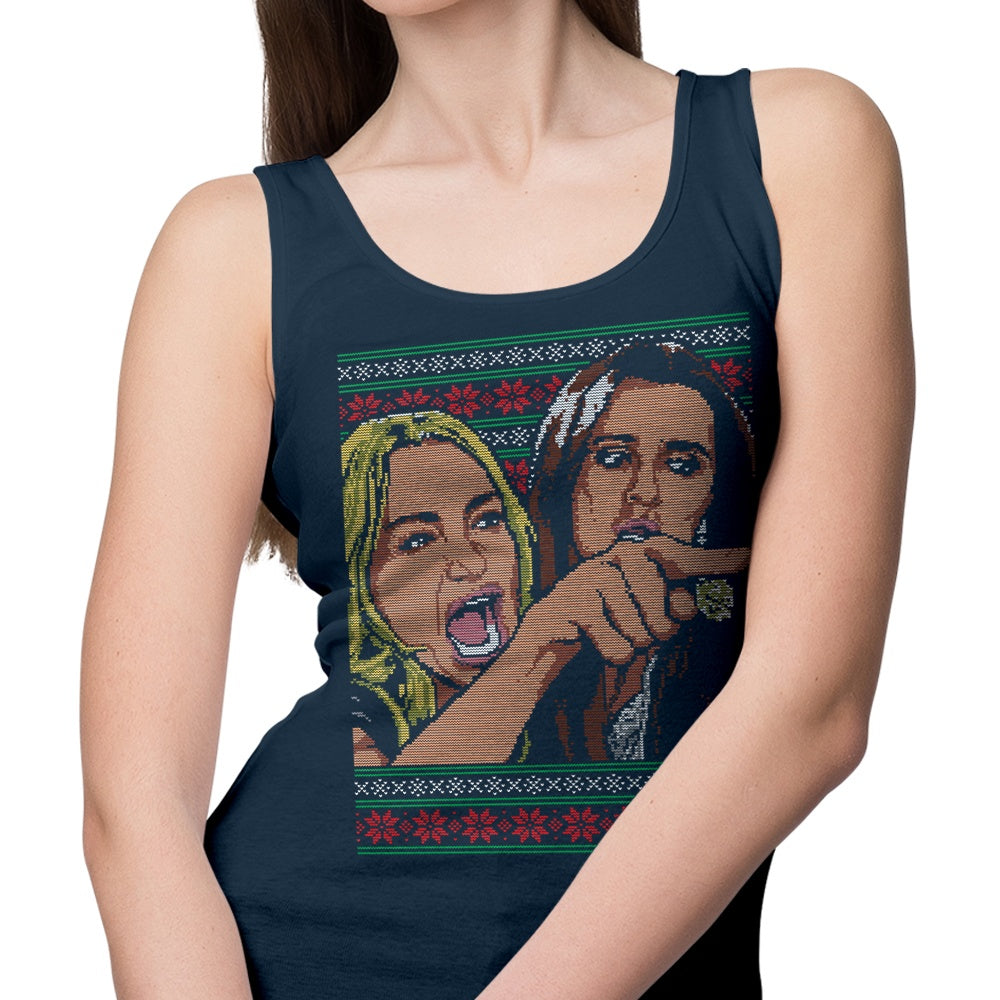 Ladies Yelling Fashionable Sweater Style Tank Top for Women