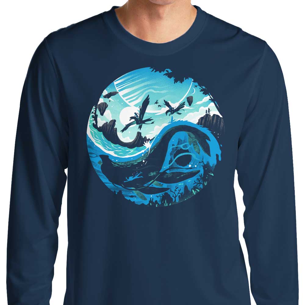 Long Sleeve YinYang of Water Graphic T-Shirt by Alemaglia