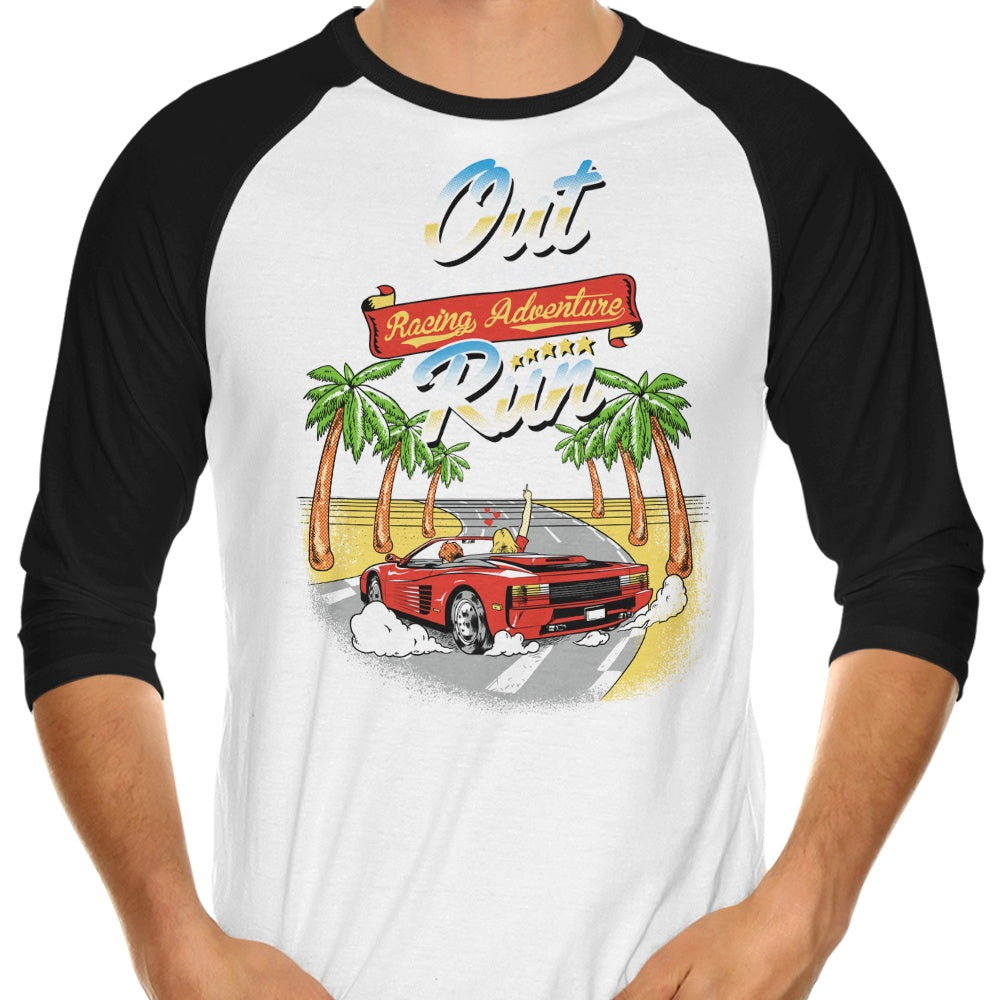 Outrun Style 3/4 Sleeve Raglan Casual T-Shirt by Adam Works