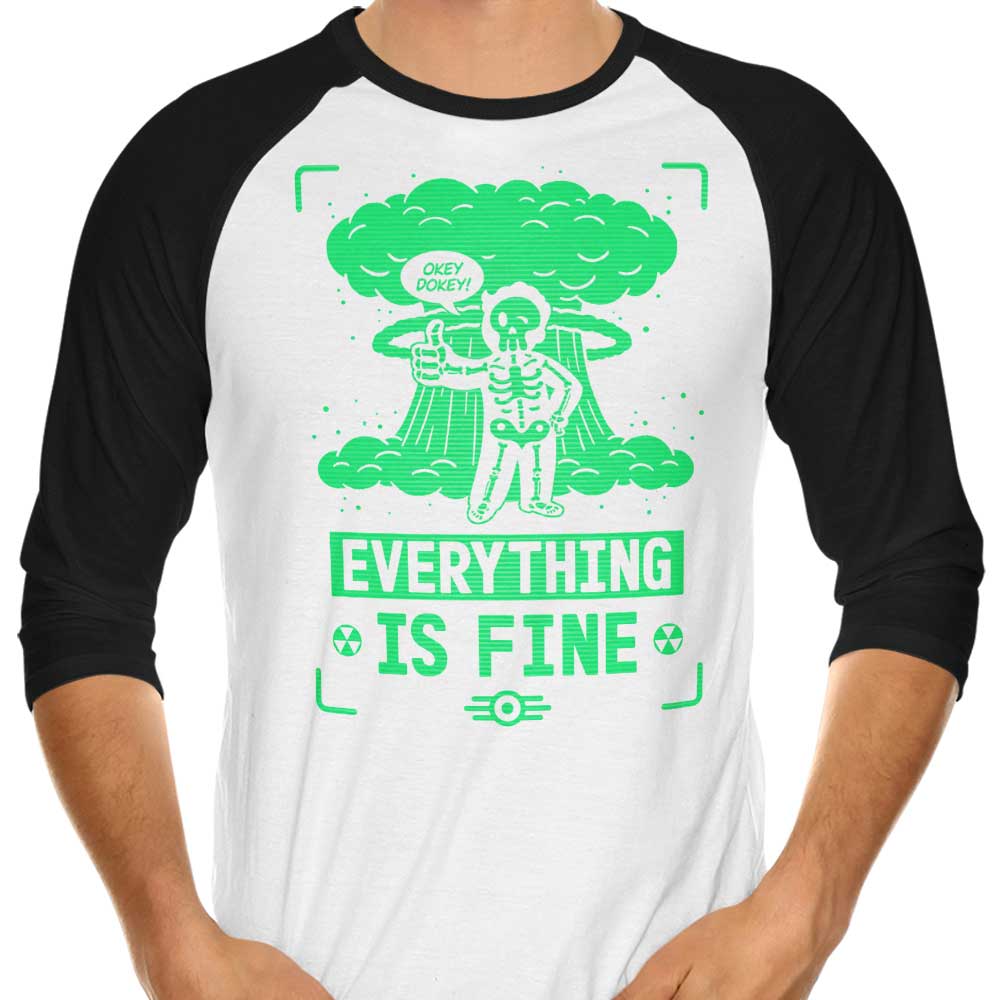 3/4 Sleeve Raglan T-Shirt Featuring the Nuclear Boy Design
