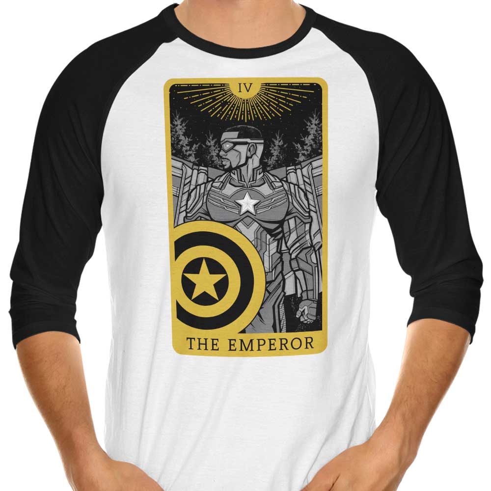 3/4 Sleeve Raglan Tarot T-Shirt Featuring The Emperor Design