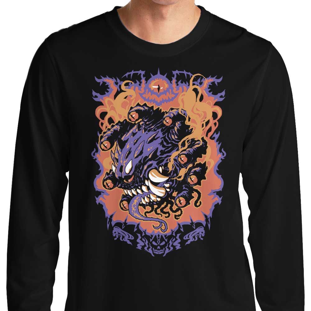 1wing's Beholder Attack Long Sleeve Crewneck T-Shirt, S - 4XL Sizes