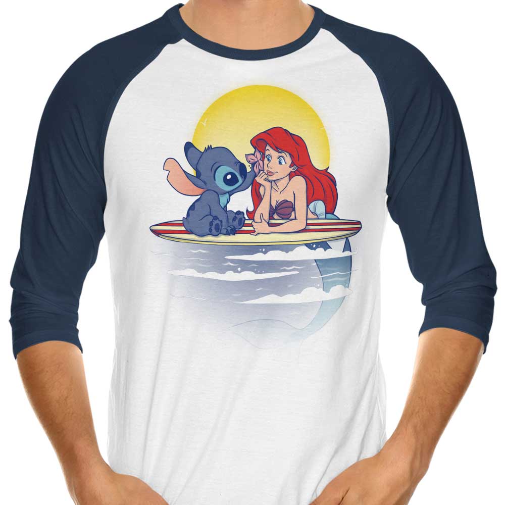 Aloha Mermaid 3/4 Sleeve Stylish Raglan T - Shirt