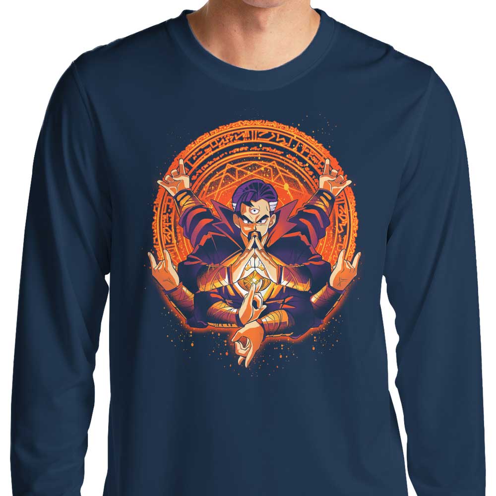 Unique Tri Beam Design - Long Sleeve Crewneck T - Shirt by Alemaglia