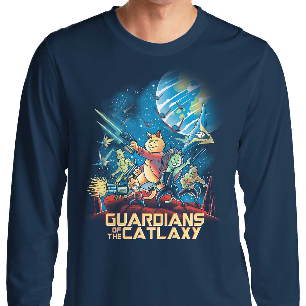 Long Sleeve Guardians of the Catlaxy T-Shirt by Trheewood