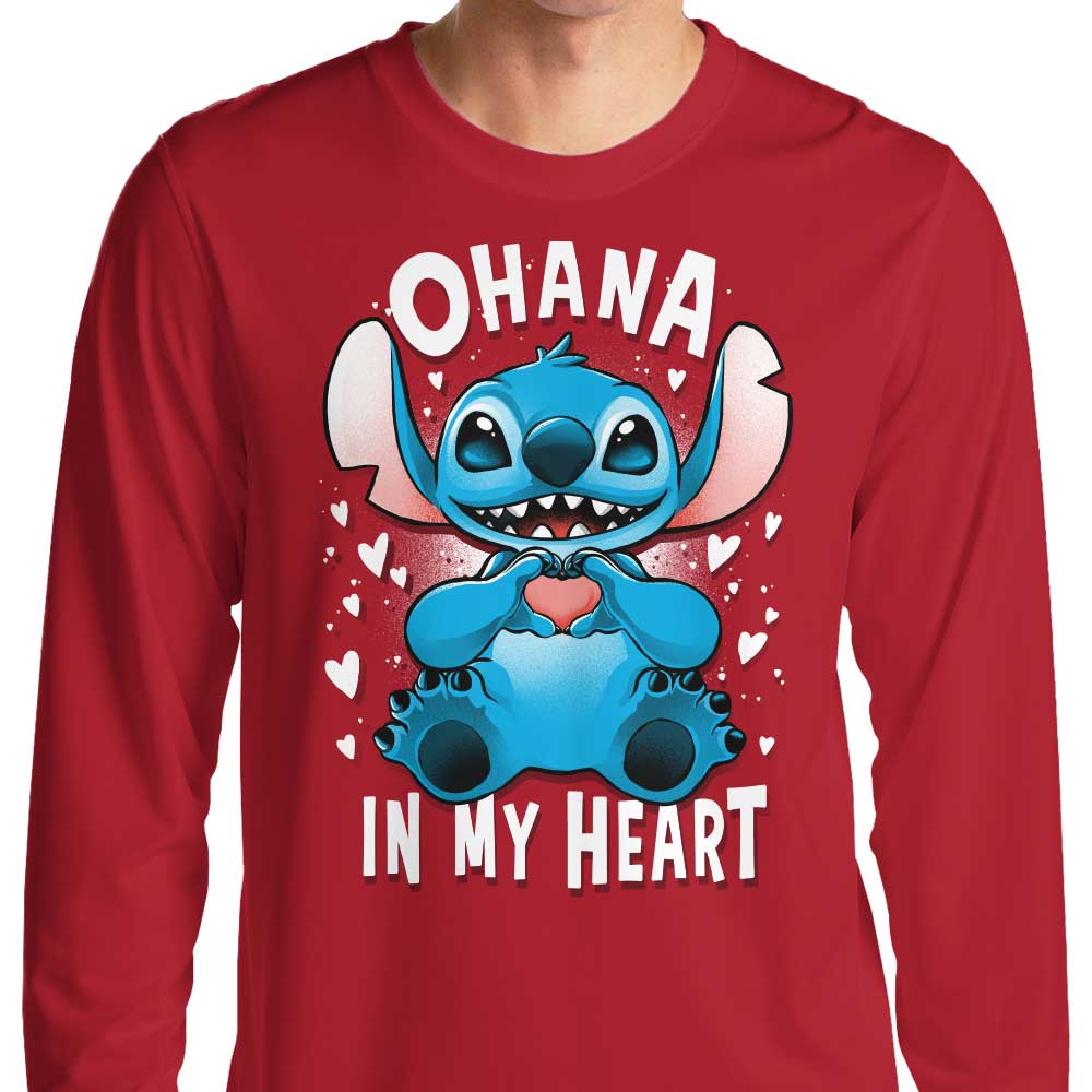 Ohana in My Heart - Stylish Long Sleeve Crewneck T-Shirt for All Sizes