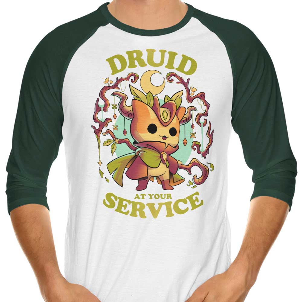 3/4 Sleeve Raglan T-Shirt - Druid at Your Service, Exclusive from Snouleaf