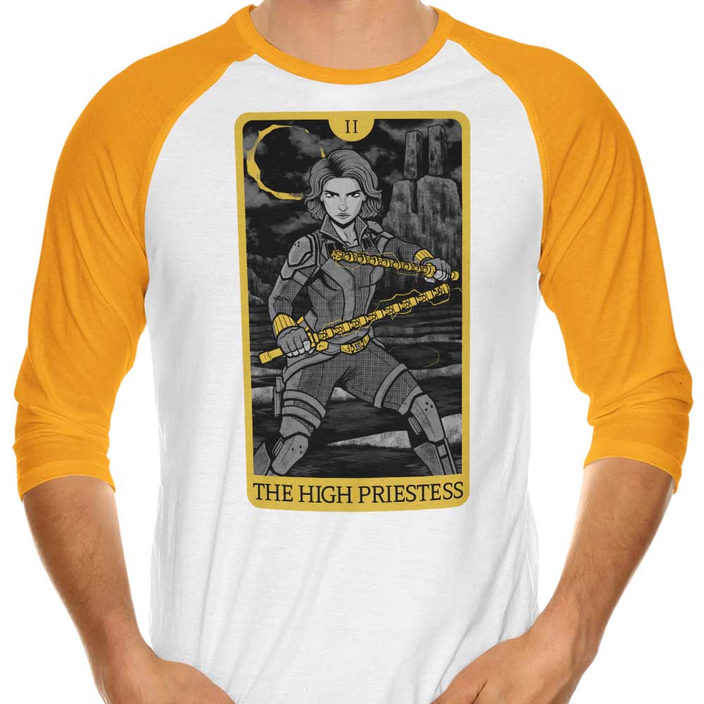 Tarot Inspired: The High Priestess Design 3/4 Sleeve Raglan Style T - Shirt for Fashion Lovers