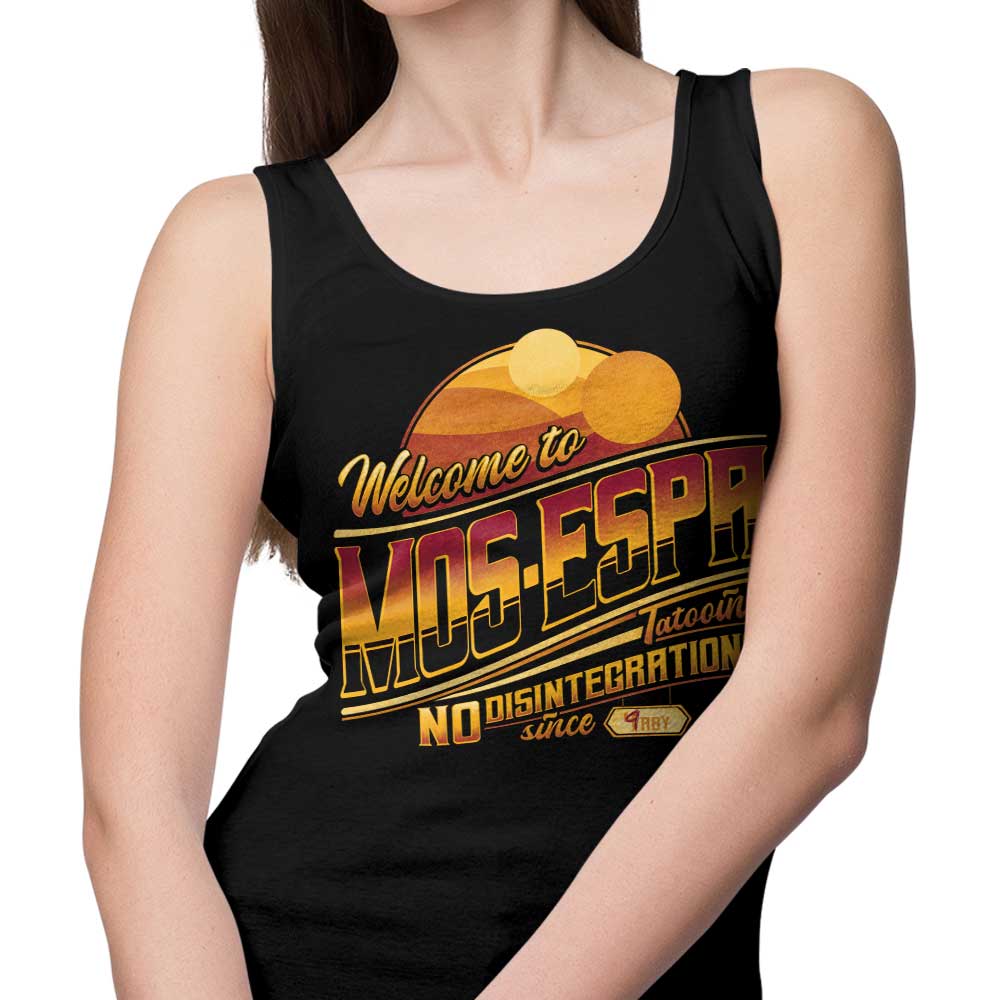 Teesgeex's Comfortable Mos Espa Welcome Tank Tops for All Genders