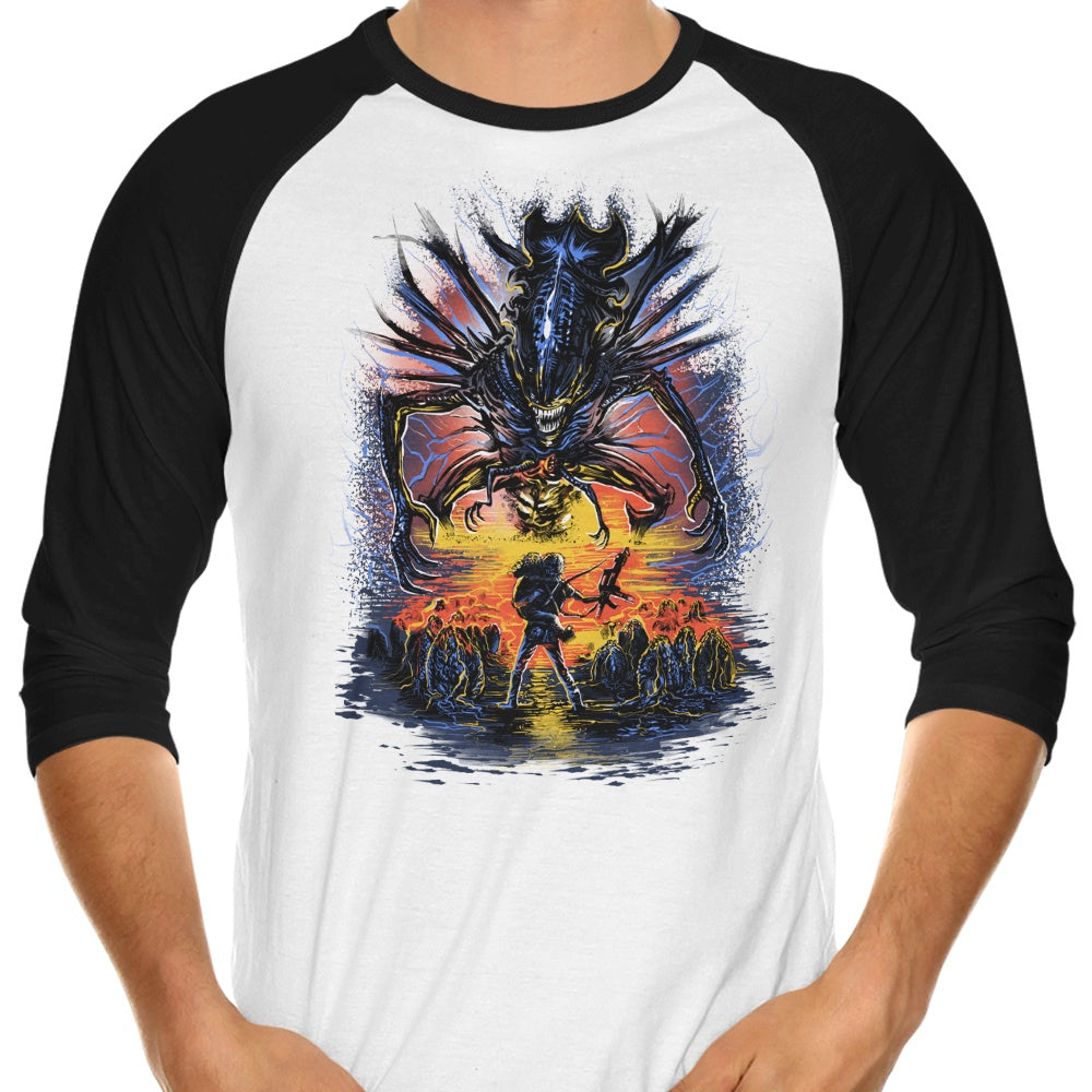 Zascanauta's 'Xeno Shall Not Pass' 3/4 Sleeve Raglan Stylish T-Shirt