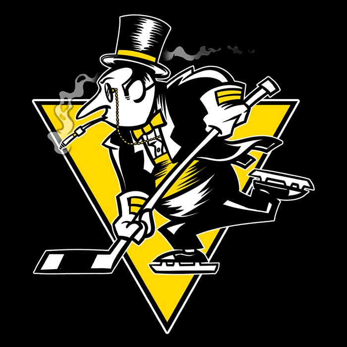 Go Pens Go! Three - Quarter Sleeve Raglan Style T - Shirt for Fans