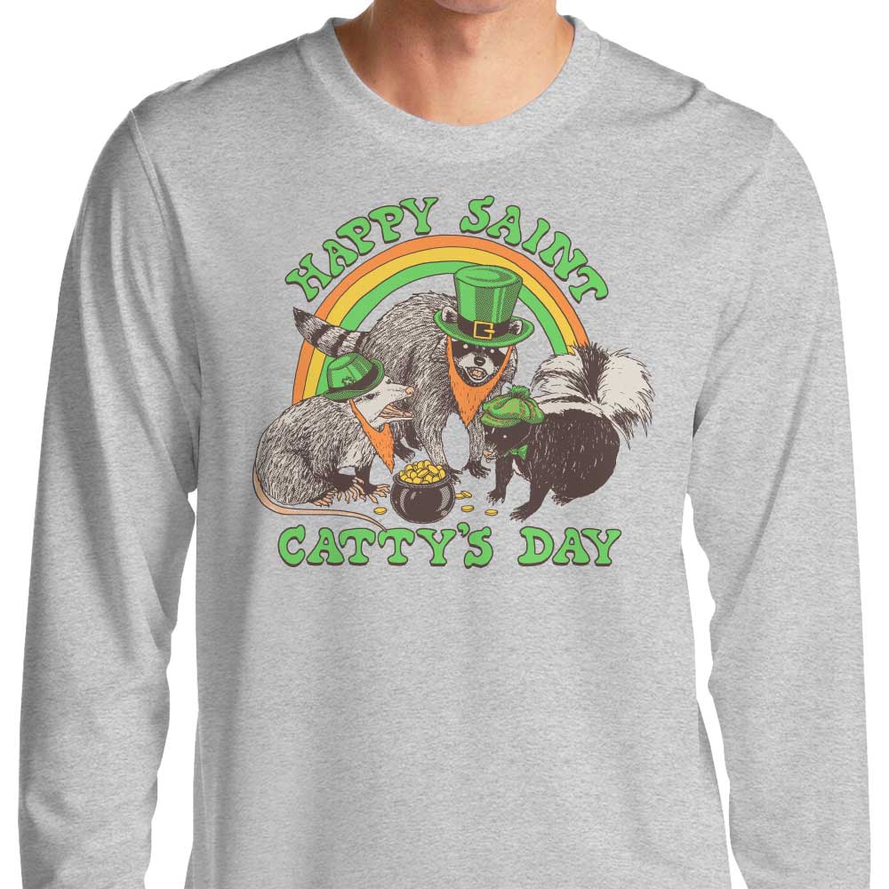 Happy Saint Catty's Day - Comfortable Long Sleeve Crewneck T-Shirt