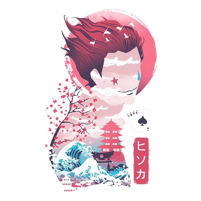 Long Sleeve Ukiyo - e Inspired Hunter T - Shirt for Fashion Enthusiasts