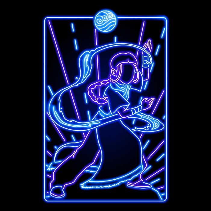 Long Sleeve Neon Water Design T-Shirt for Fashion Enthusiasts