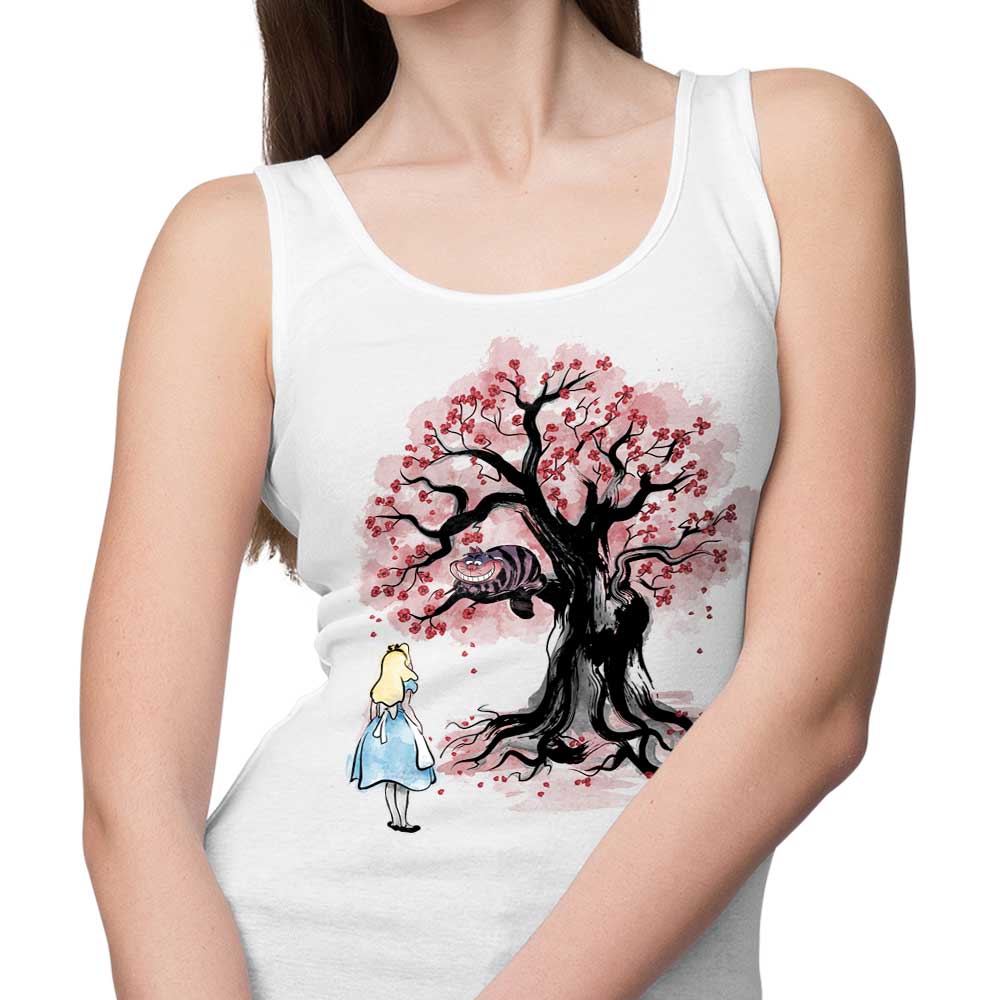 Dr. Monekers' The Cheshire's Tree Sumi - e Inspired Men's and Women's Comfortable Tank Tops