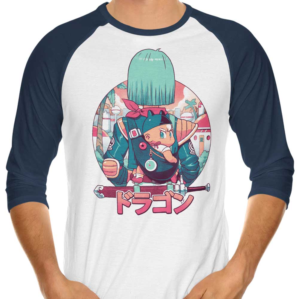 Summer Dragon 3/4 Sleeve Raglan Style Men's T-Shirt