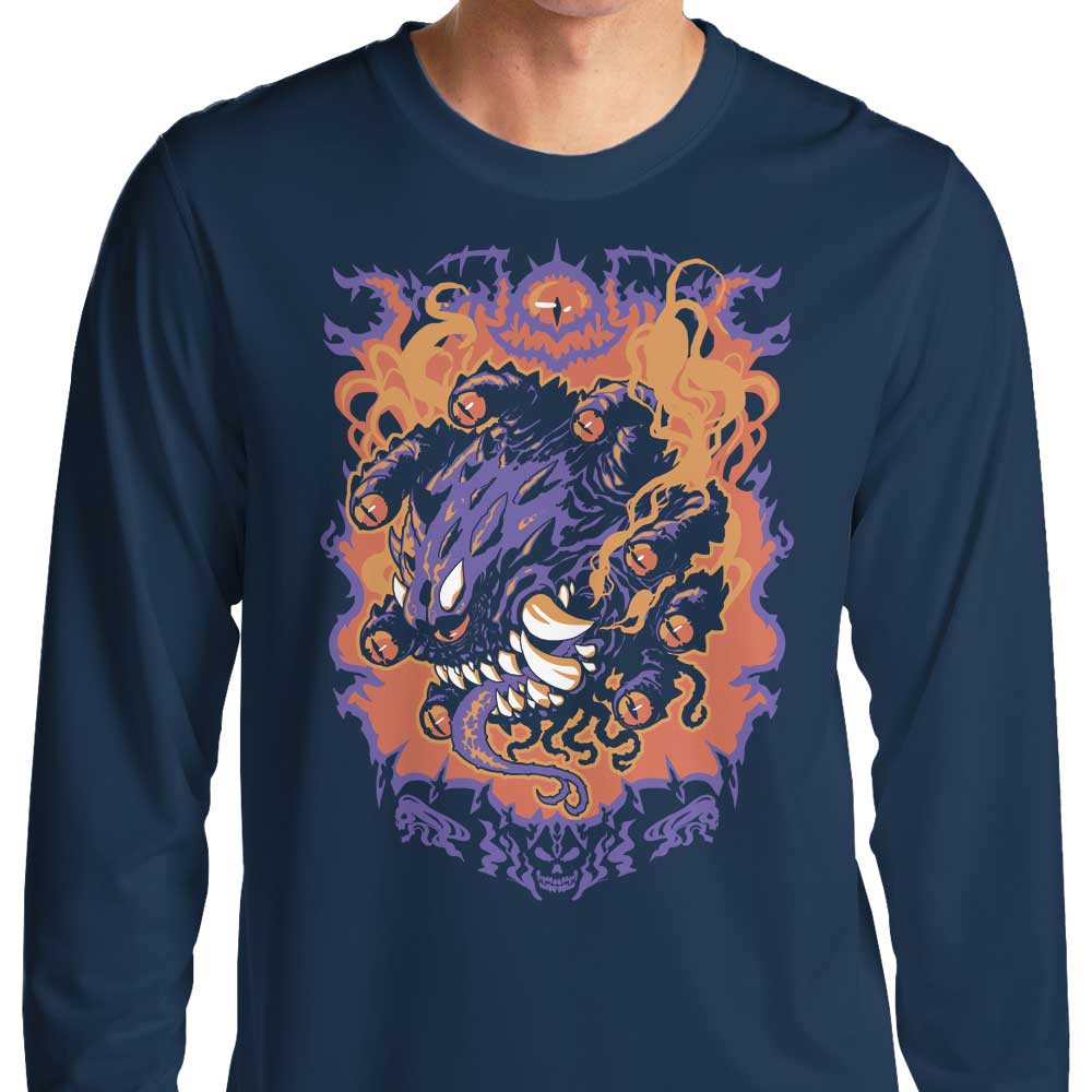 1wing's Beholder Attack Long Sleeve Crewneck T-Shirt, S - 4XL Sizes