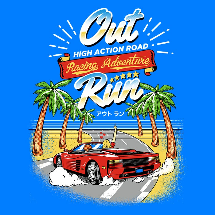 Outrun Style 3/4 Sleeve Raglan Casual T-Shirt by Adam Works