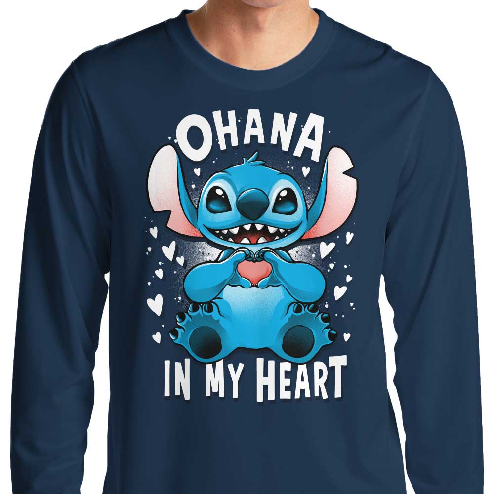 Ohana in My Heart - Stylish Long Sleeve Crewneck T-Shirt for All Sizes