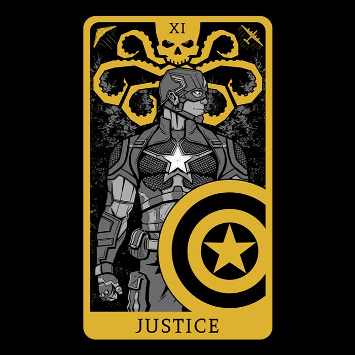 Tarot: Justice Themed 3/4 Sleeve Raglan Style T-Shirt for Fashion Lovers