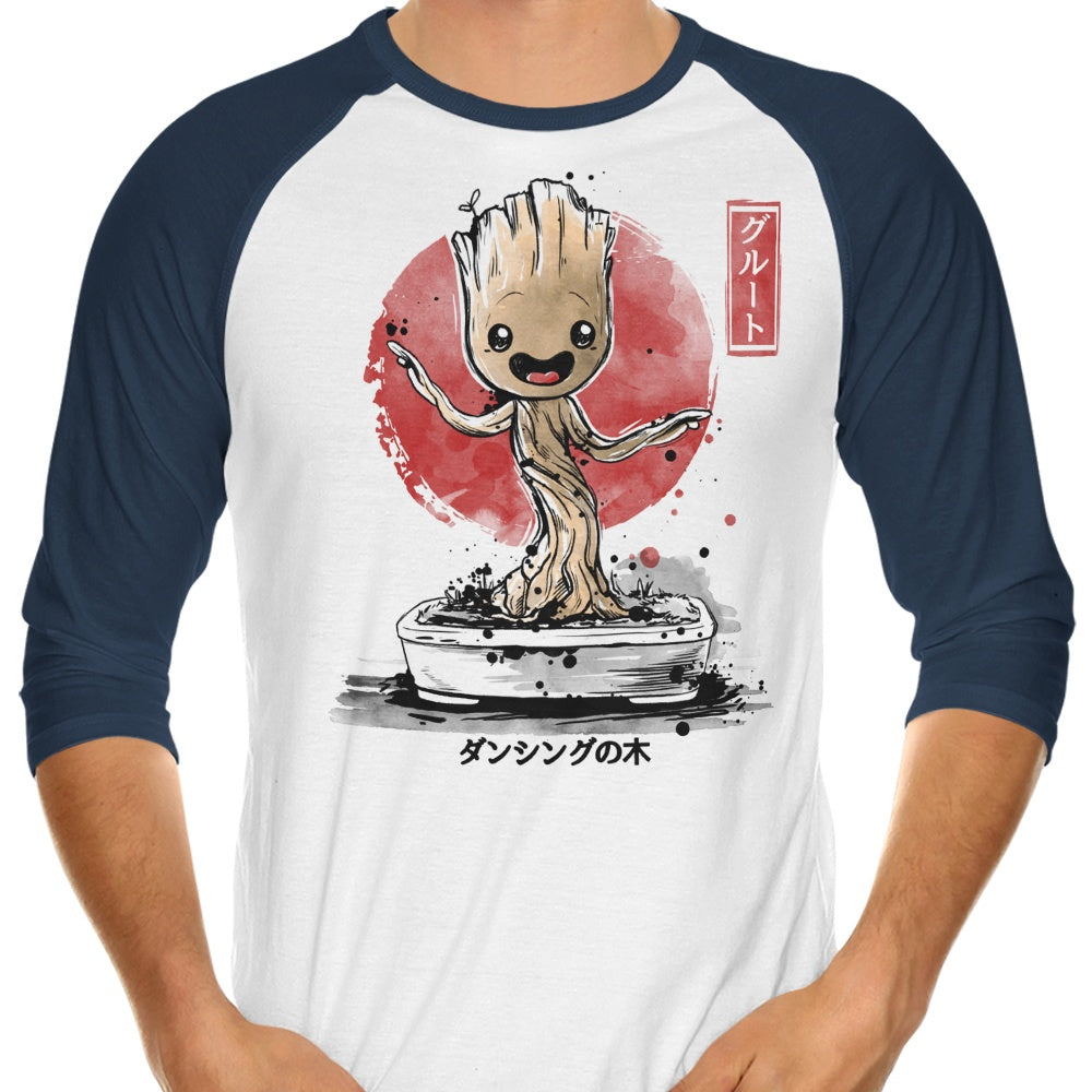 Bonsai Groot Themed Three - Quarter Sleeve Raglan Style T - Shirt