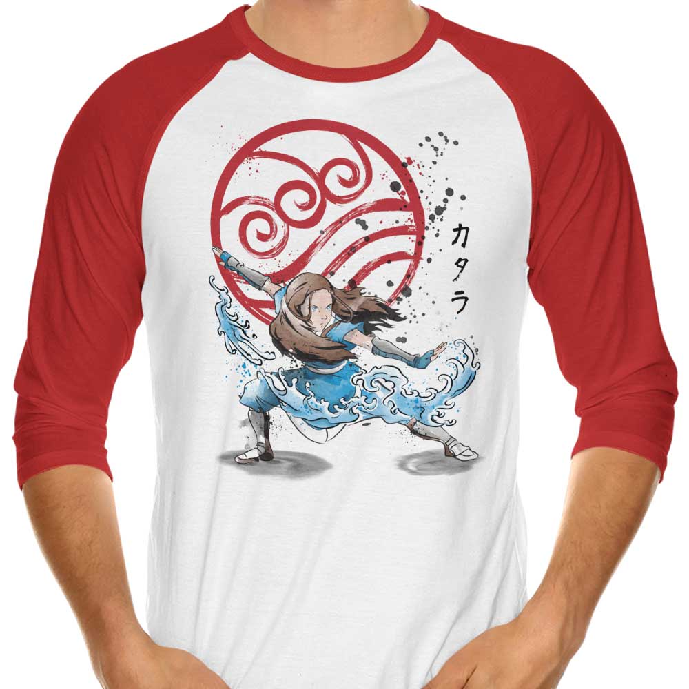 The Mighty Power of the Water Tribe - Three - Quarter Sleeve Raglan Style T - Shirt