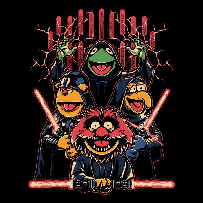 Evil Dark Puppets Themed 3/4 Sleeve Raglan Style T-Shirt for Fashion Enthusiasts