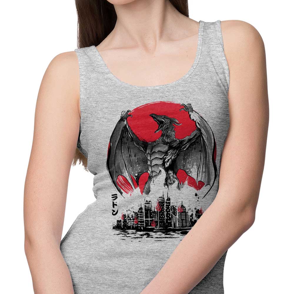 Dr. Monekers' Pteranodan Rising Sumi-e Men's and Women's Comfortable Tank Tops