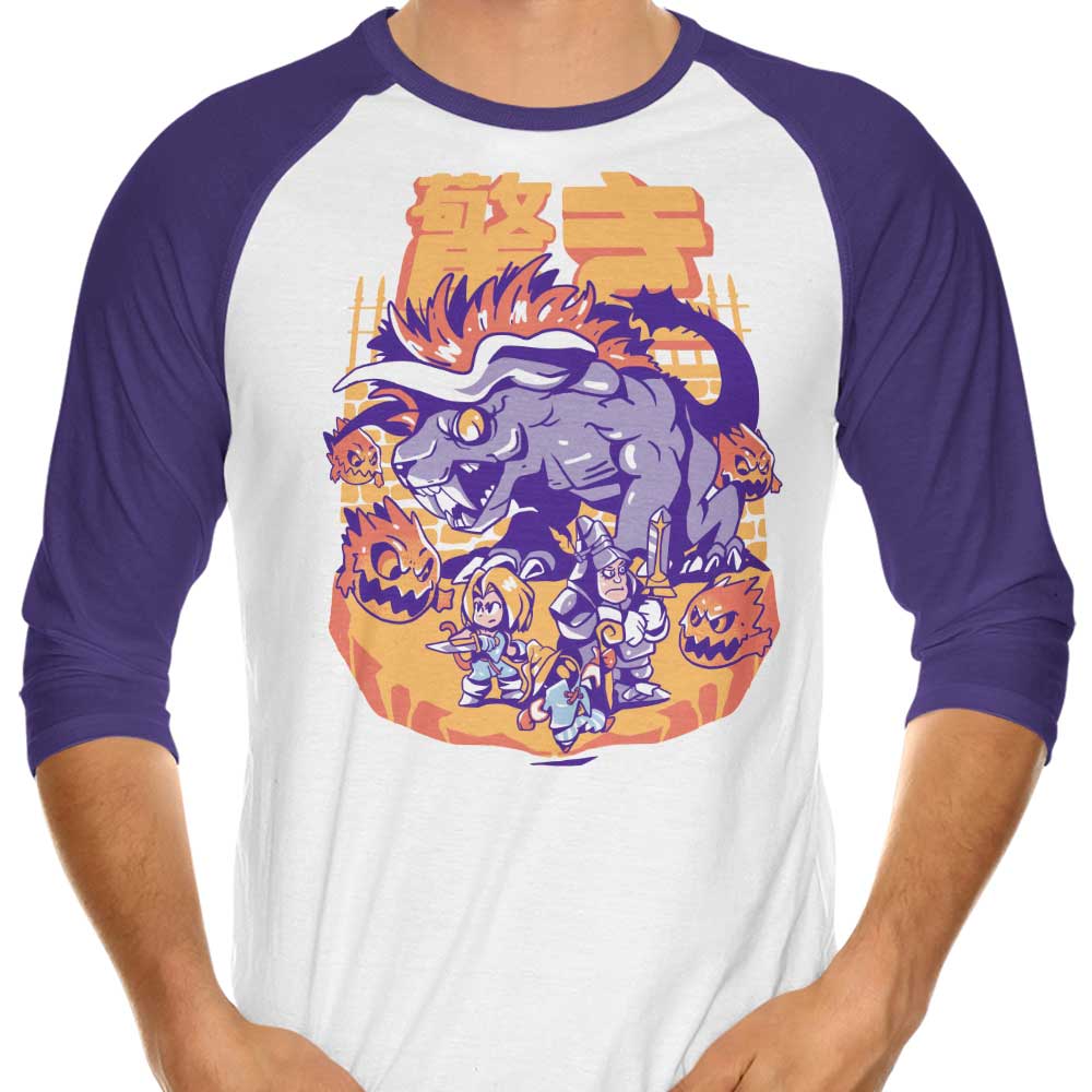 Final Surprise Attack - Three - Quarter Sleeve Raglan Style T - Shirt for Fashion Enthusiasts