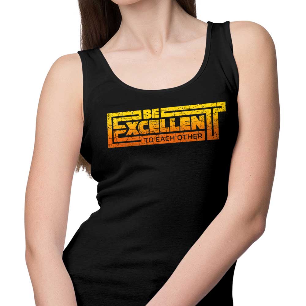 RetroReview's Comfortable Be Excellent Typography Unisex and Women's Tank Tops